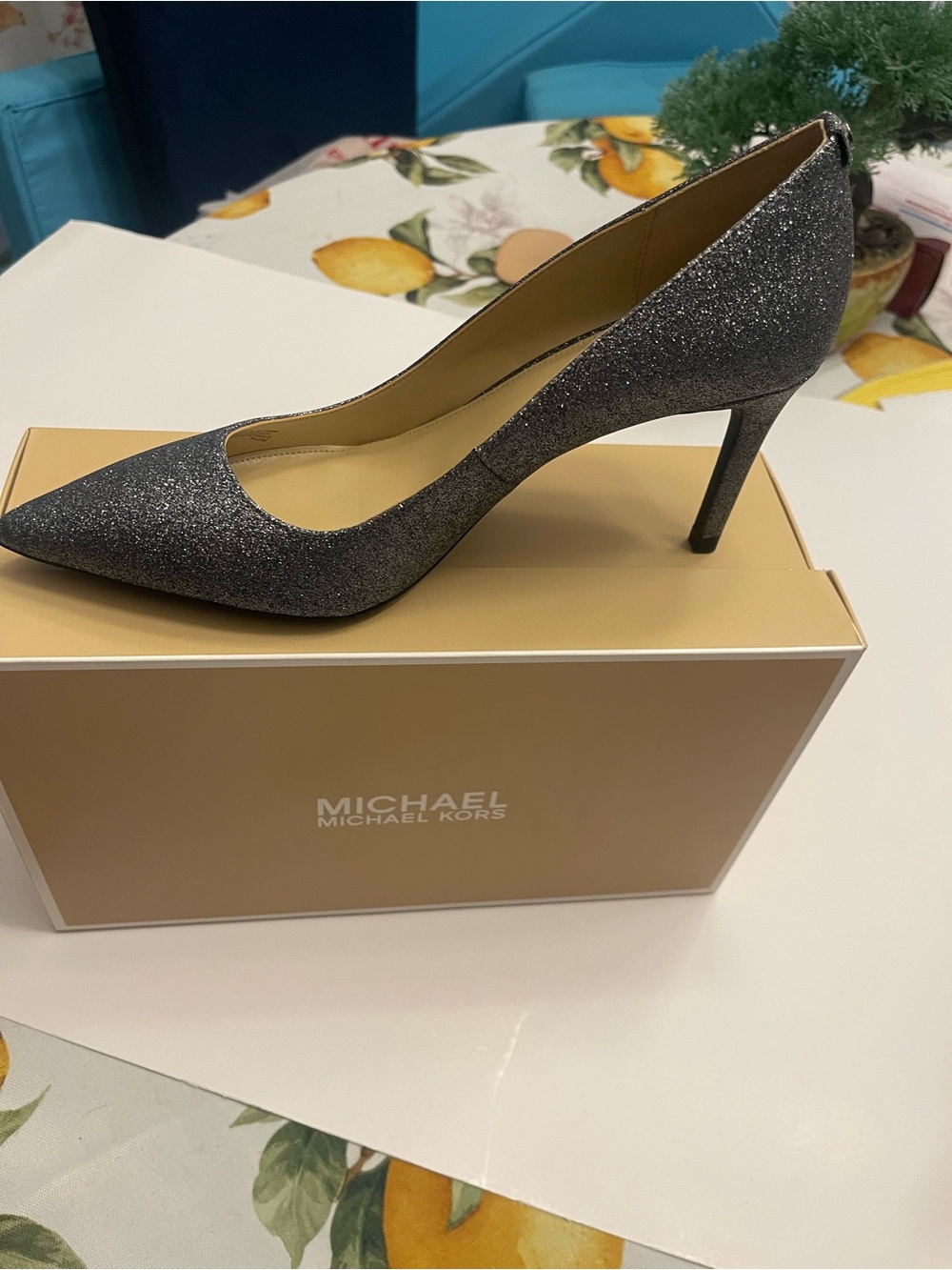 Michael Kors Gunmetal Glitter Pointed-Toe Heel